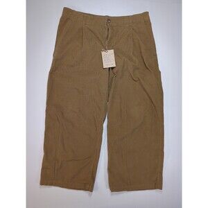 Toad & Co Scouter Cord Pleated Pull On Pant Womens Large Brown Wide Leg Corduroy